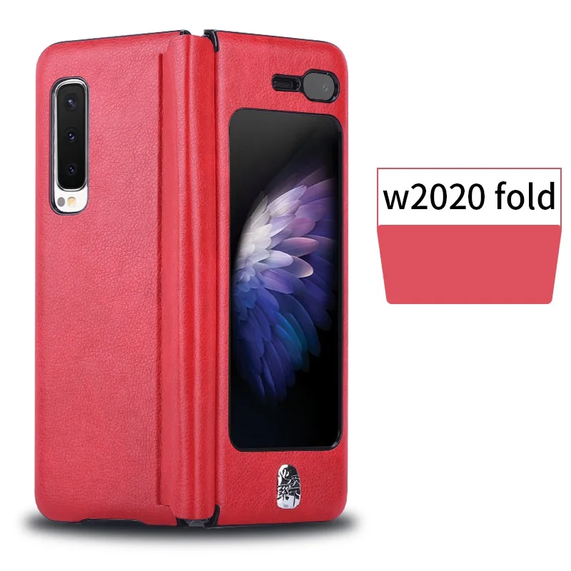 For Samsung Galaxy Fold Case Luxury Leather Vintage Pattern W2020 5G Case F9000 Full Protective Cover for Samsung Fold Case