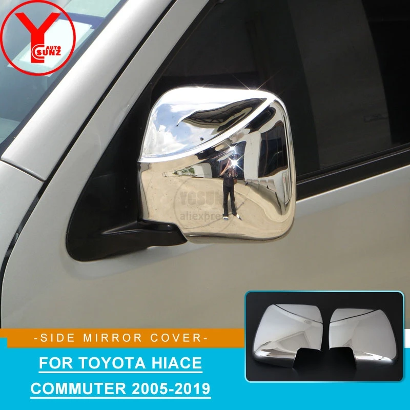 

YCSUNZ abs chrome side rearview mirror cover parts accessories for Toyota Hiace Commuter 2005-2018 2008 2009 2010 2012 2014 2018