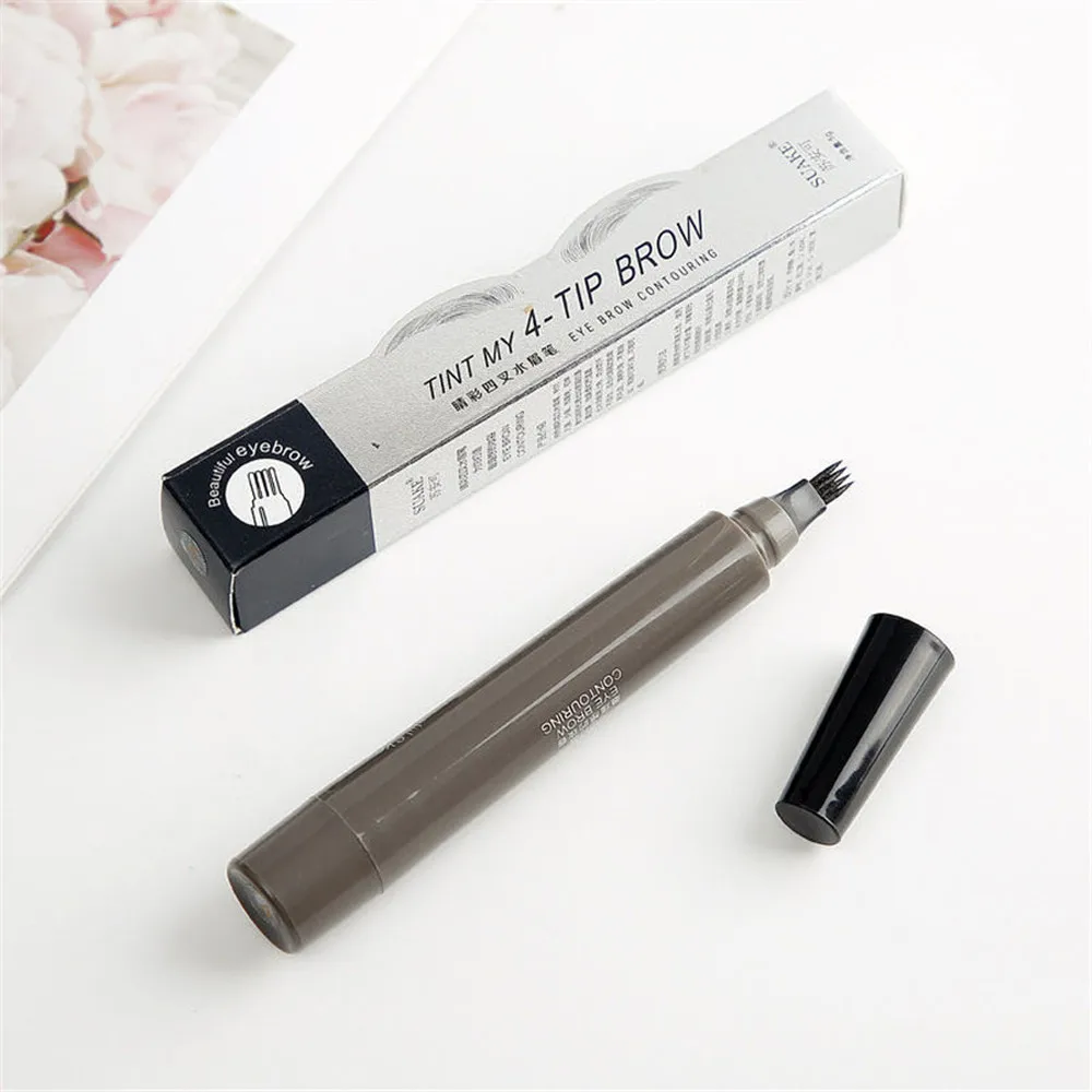 Liquid Eyebrow Pen Waterproof 5 Colors Eye Brow Makeup Tint Pencil Cosmetic Long Lasting Natural Brown Women Eyebrows Enhancers