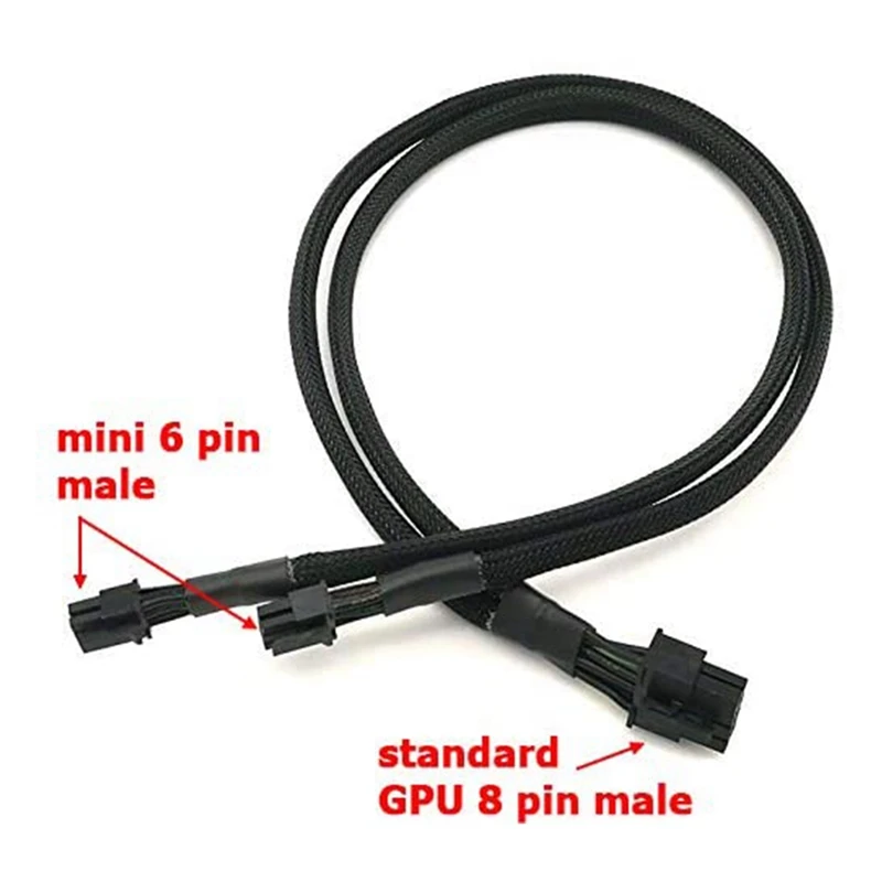 Dual Mini 6 Pin to 8 Pin PCI Express Video Card Power Adapter Sleeved Cable for Mac Pro Tower/Power Mac G5 15-Inches