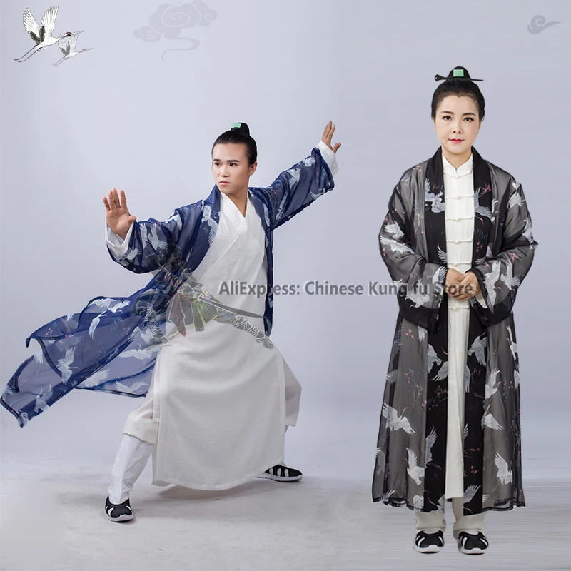 Wudang velo per cappotto esterno per uniformi Tai Chi Kung fu abito per arti marziali abito taoista abiti Wushu bellissimi modelli di gru