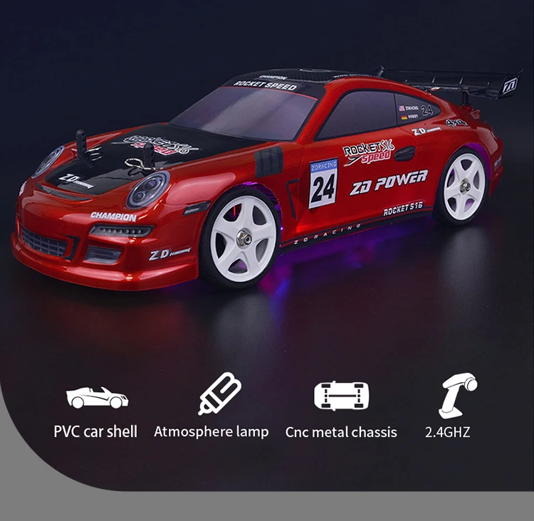 RC Car ZD Racing ROCKET S16 1/16 4WD Flat Sports Car 30KM/H 2.4GHZ