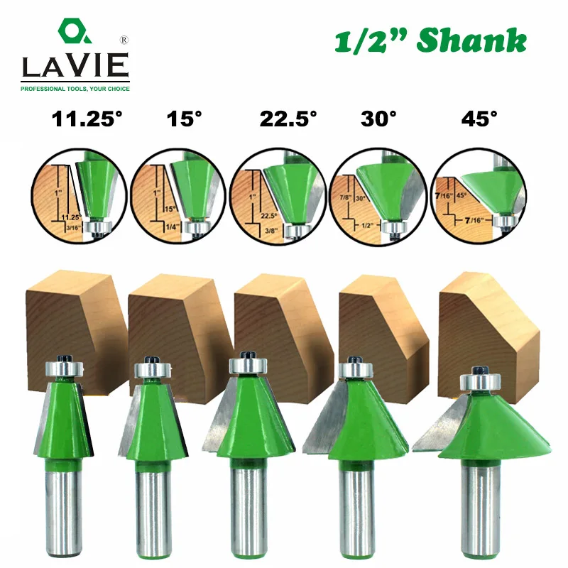 lavie pecas 12 mm shank chanfro broca roteadora 1125 15 225 30 graus fresa para maquina de madeira mc03233 01