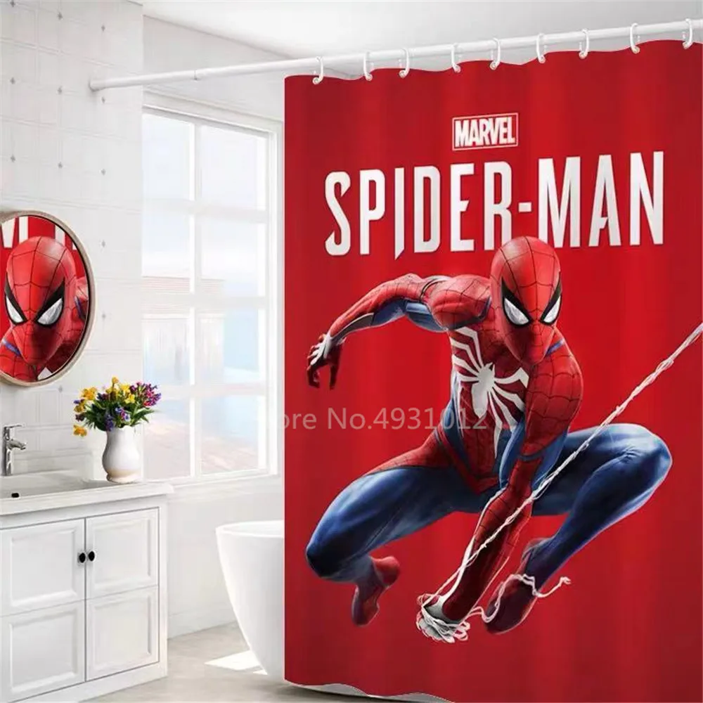 The New Disney Cartoon Baby Yoda Shower Curtains The Avengers Spiderman Waterproof Bathroom Bath Curtain With Hooks