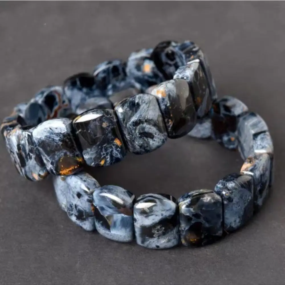 blue Pietersite stone square 13*18mm bracelet 7.5inch FPPJ wholesale beads nature AA