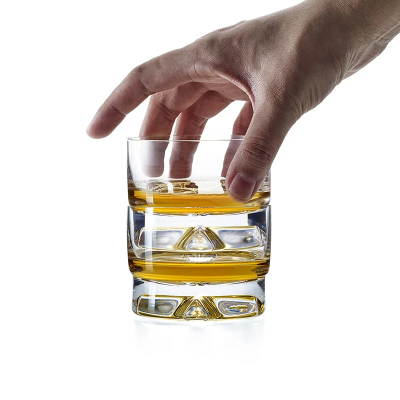 

Top Quality Crystal Cross Whiskey Glass Brandy Snifter Handmade Stackable Spirit Vodka Liquor Cup Short Rock Shot Whisky Tumbler