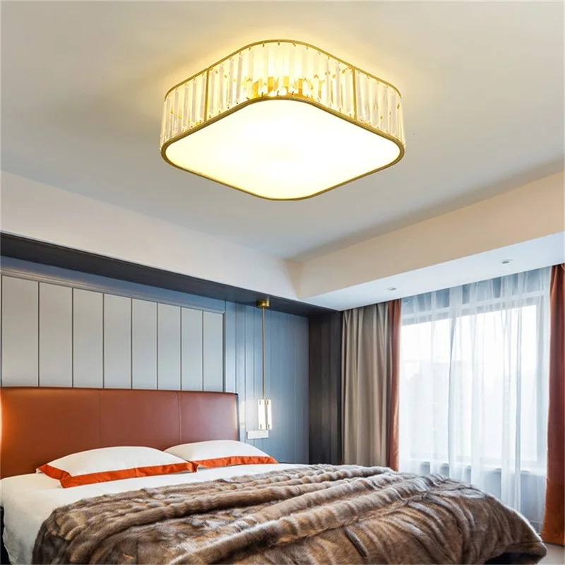 WPD Modern Ceiling Light Square Luxury Gold LED Lamp Fixtures Home For Dining Room Decoration