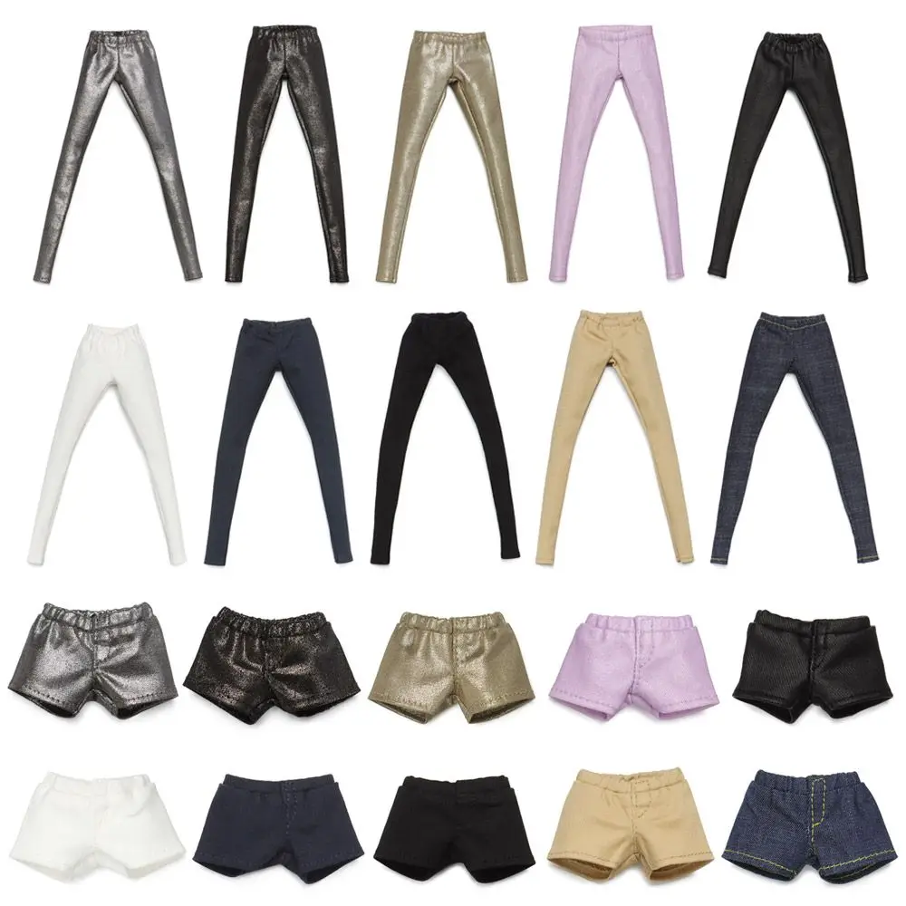 20 Styles Fashion PU Leather Bottom Pants 1/6 Doll Handmade Doll Clothes Elastic Shorts Trousers Dolls Accessories High Quality