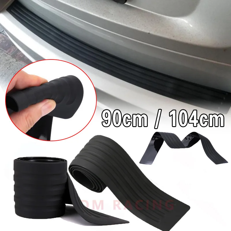 Universal 90cm 104cm Car Trunk Door Sill Plate Protector Rear Bumper Guard Rubber Mouldings Pad Trim Cover Strip Car Styling