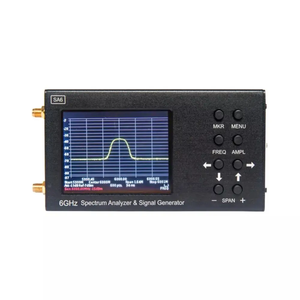 Imagem -02 - Gerador de Sinal do Explorador do Espectro do Analisador do Espectro de 6ghz Sa6 rf com Gerador de Rastreamento 3.2 Polegadas Touch Screen 35mhz6.2ghz Novo