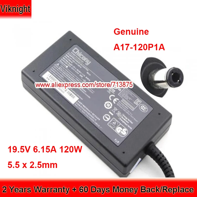 Genuine A12-120P1A A120A010L AC Adapter 19.5V 6.15A 120W for CLEVO W230SD W355ST W350ST GIGABYTE P15 P17 K650D T58 NP50DE N850EK