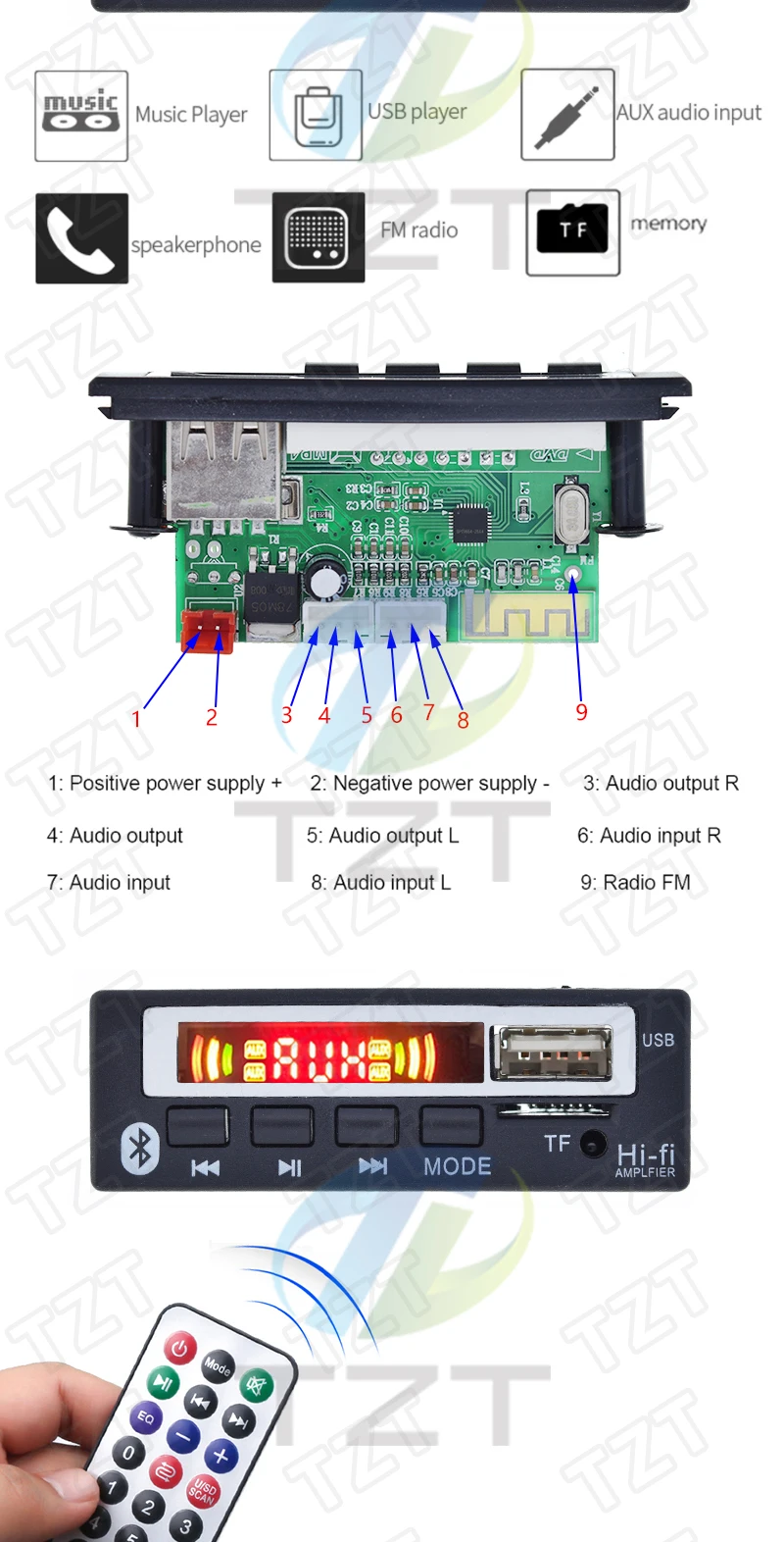 1/3PCS Auto Audio USB TF FM Radio Modul Drahtlose Bluetooth 5V 12V MP3 WMA Decoder Board MP3 Player mit Fernbedienung Für Auto – Detail 2