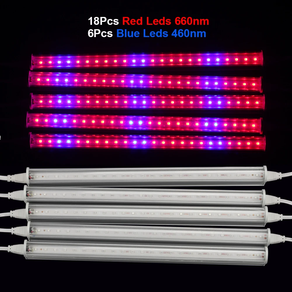 Phytolamp LED Grow Light 85-265V  Full Spectrum LED tube bar Lamp for Plants  8W 30Cm for Grow Tent Greenhouses Flowers