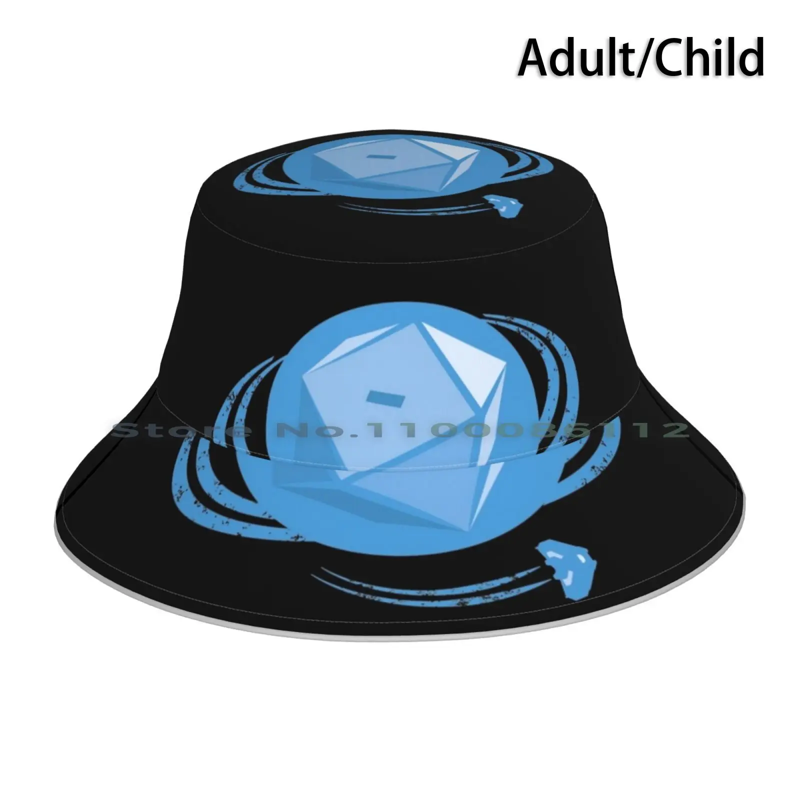 Happiness Is A Warm Blue Bucket Hat Sun Cap Elite Dangerous Video Game Spaceship Anaconda Madjack Space Travel Gamer Scifi