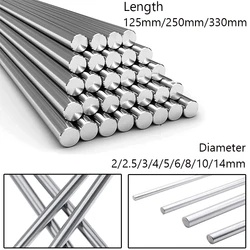 1/5PCS 2/2.5/3/4/5/6/8/10/14MM Stainless Steel Solid Round Rods Axis Linear Shaft Bearing  125-500mm Long