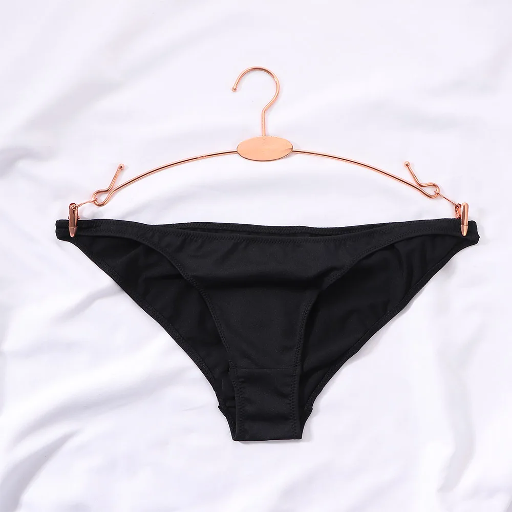 Tanga Sexy de cintura baja para mujer, bragas de media cubierta, seda de leche suave, Color sólido, triangular, Unisex, 1 unidad