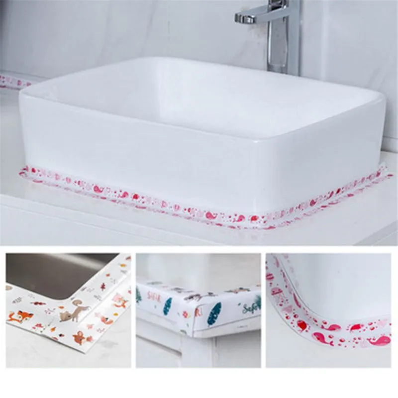 3.8CMx3.2M Waterproof PVC Self Adhesive Wall Sticker Home Bathroom Shower Sink Bath Sealing Strip Tape Kitchen Anti-mold Sticker