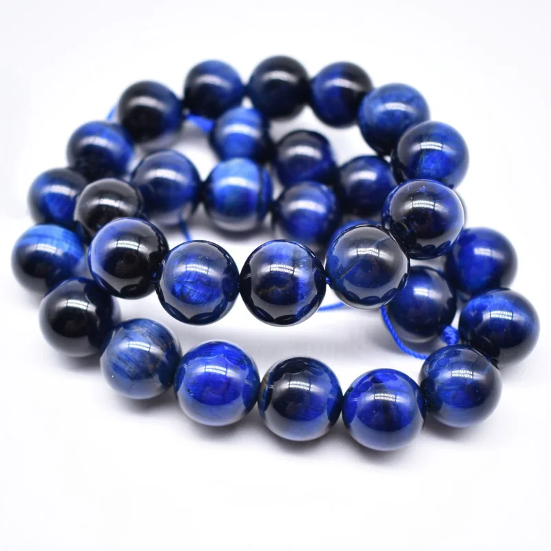 A Quality Natural Stone Beads Red Green Blue Black Tiger Eye Round Beads For Jewelry Making Pick Size 6 8mm Diy Making Bracelet