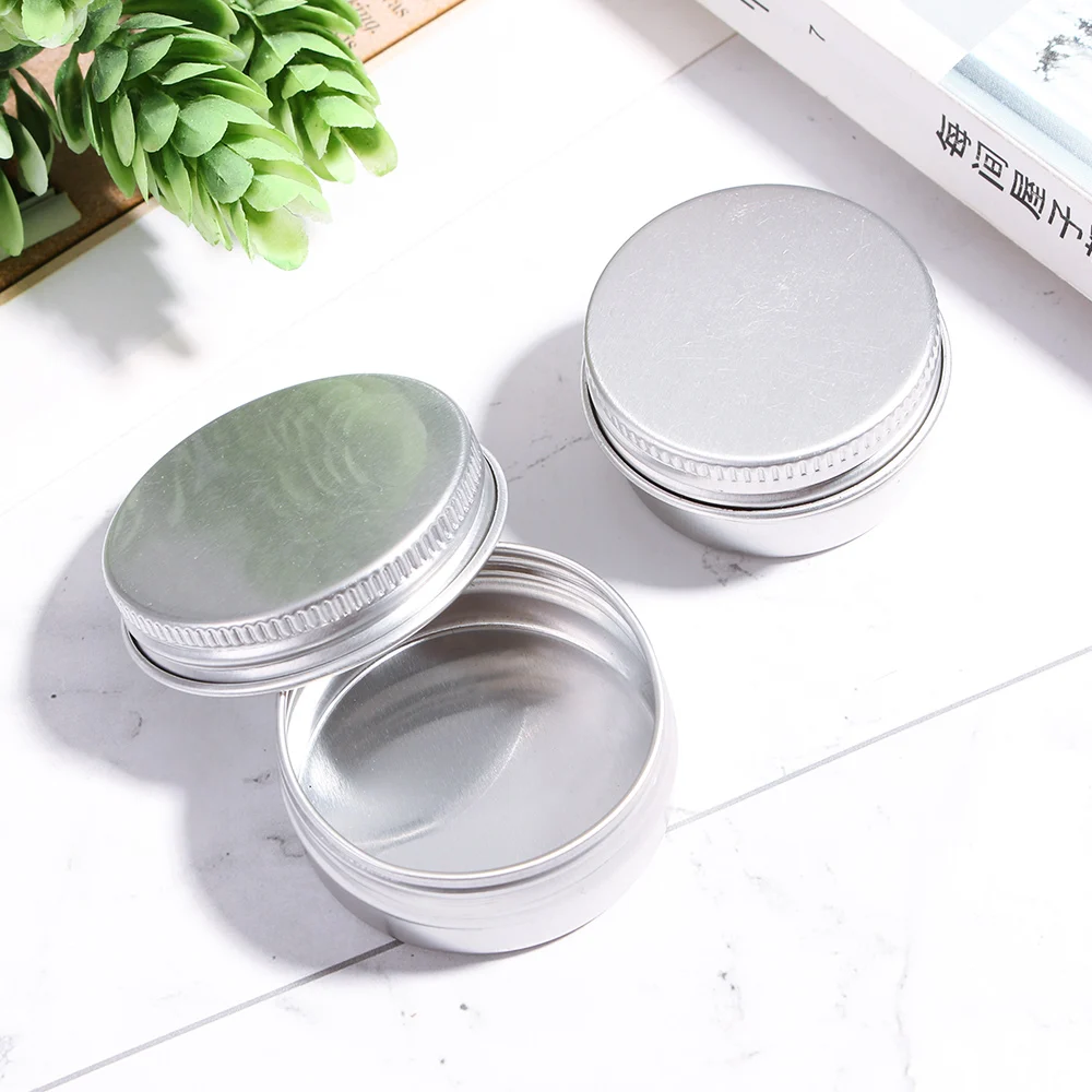 Small Tin Box Mini Metal Box Storage Pot Plain Refillable Bottle Container Screw Top Cosmetic Cream Storage Jars 5/10/15/30/50ml