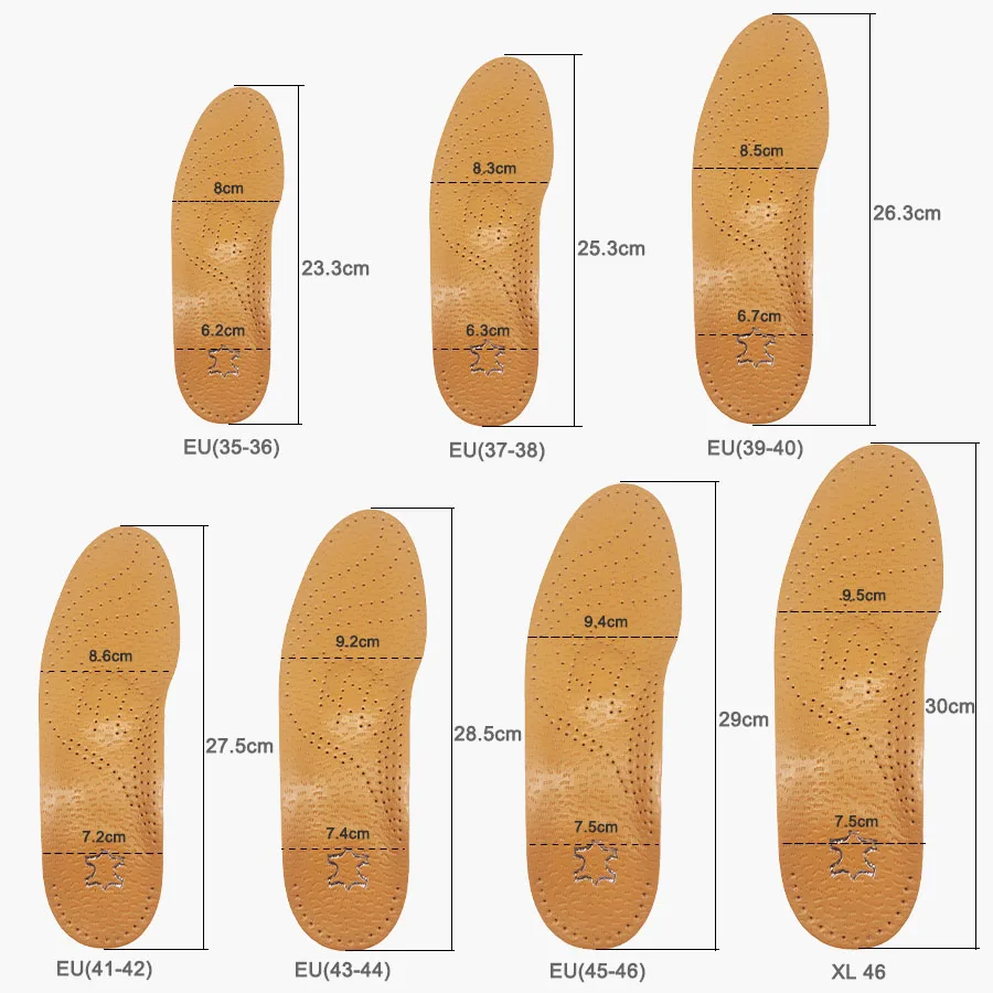 Leather orthotic insole for Flat Feet Arch Support orthopedic shoes sole Insoles for feet men women Children O/X Leg corrigibil