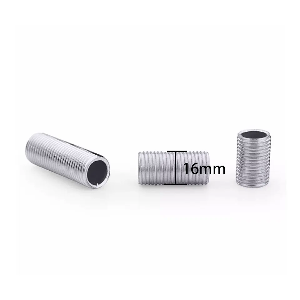2PCS M16 Hollow External Tooth Tube Screw Tube Full Tooth Straight Tube Straight Rod Threaded Rod Lighting Accessories