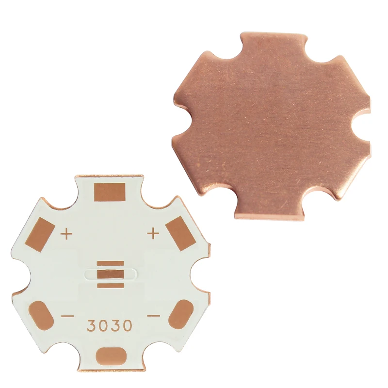 5PCS 3030 P7 Copper PCB Board 20mm 16mm Plate For 1W 3W 5W LED Plate Radiator Heatsink For DIY Lamp Flashlight Parts