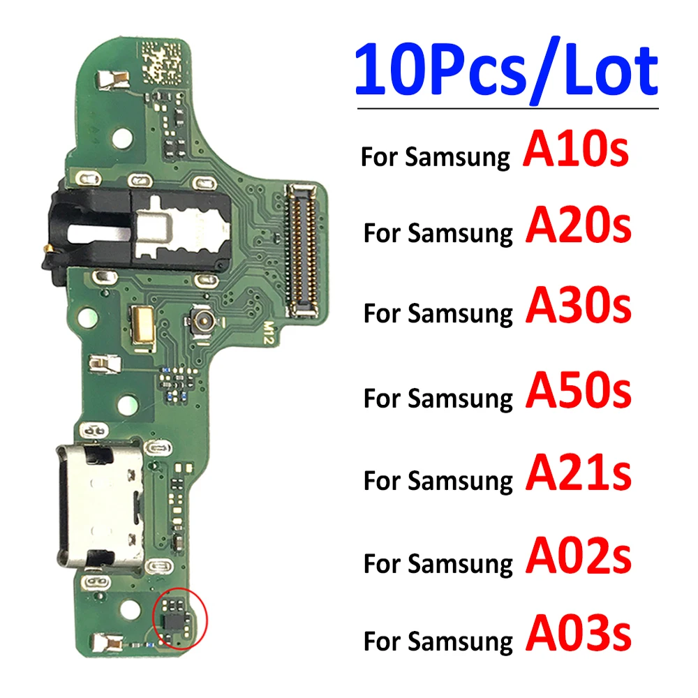 10Pcs USB Charger Charging Port Dock Connector Board Flex Cable For Samsung A10S A20S A30S A50S A21s A12 A02s A03s A03 Core