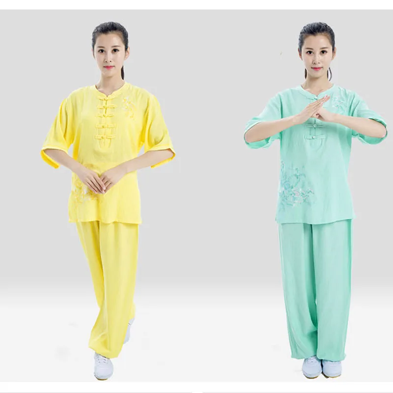 Vrouwen Mannen Traditionele Chinese Kleding Linnen Wushu Tai Chi Oefening Kostuum Mannen Vrouwen Kungfu Martial Art Uniform Pak Outfits