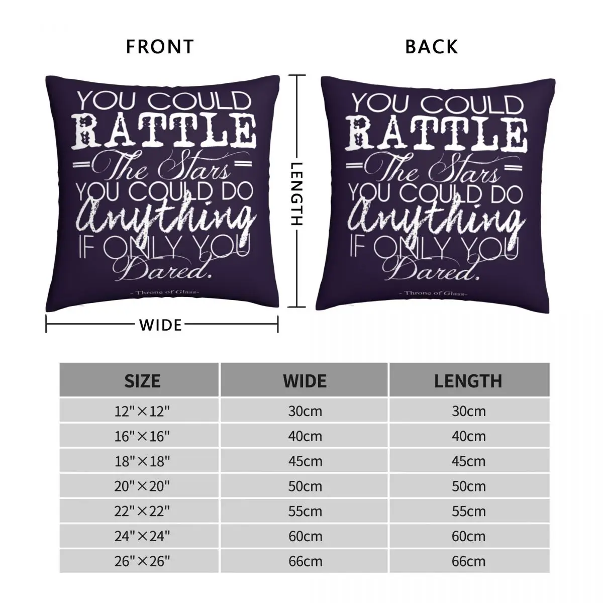 You Could Rattle The Stars Throne Of Glass Square Pillowcase Polyester Linen Velvet Creative Zip Decorative Home Cushion Case