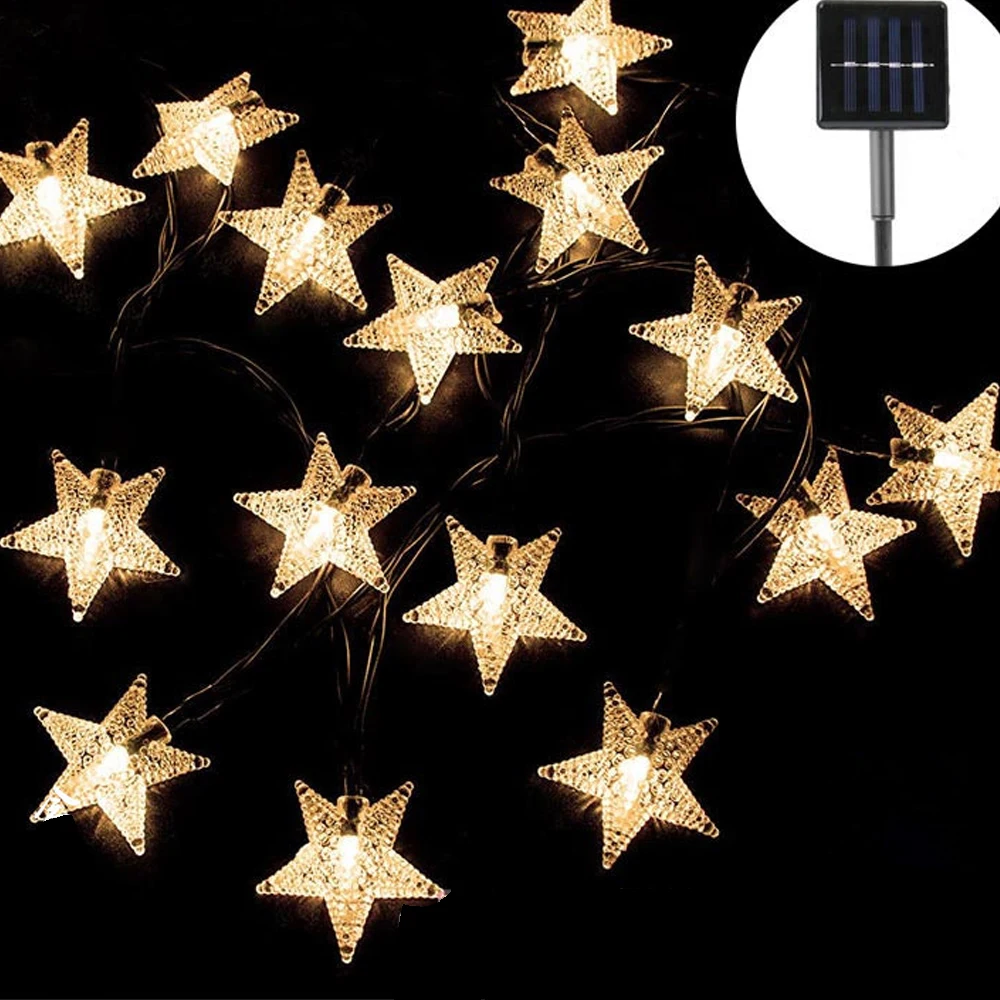 10/20/40/80/100 Leds Star Shape Fairy Lights USB Battery Remote Solar Holiday Christmas Decorative Twinkle String Lamp Gifts