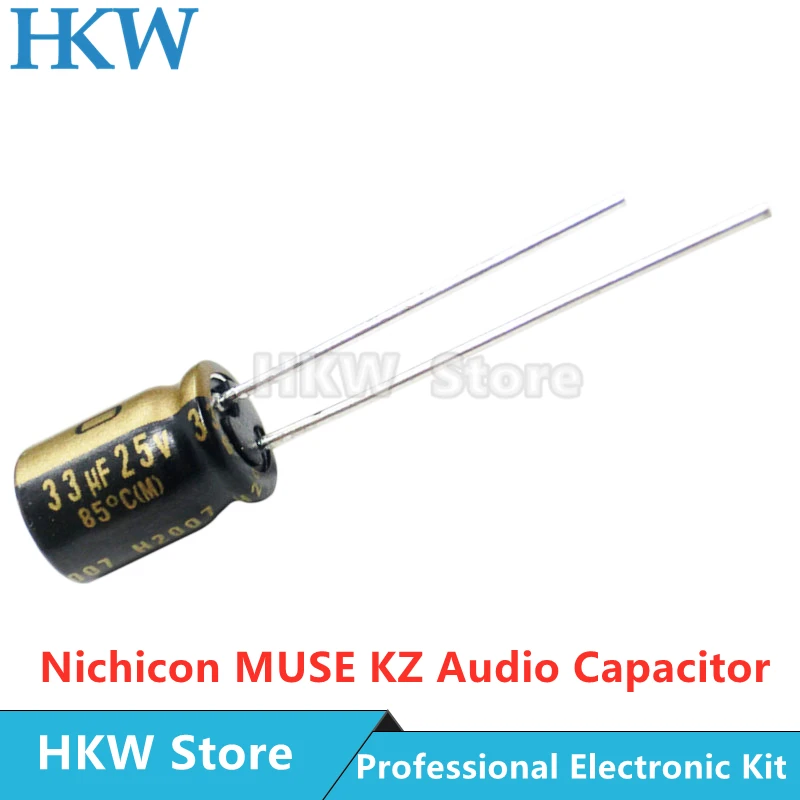 10pcs New Nichicon MUSE KZ Series Hi-Fi Audio Capacitor 10UF 22UF 33UF 47UF 100UF 220UF 470UF 1000UF 25V 50V 100V Copper Feet