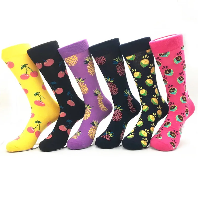 

Lot Brand Quality Combed Cotton Men Socks Colorful Funny Funny Fashion Casual Long Male Compression Socks