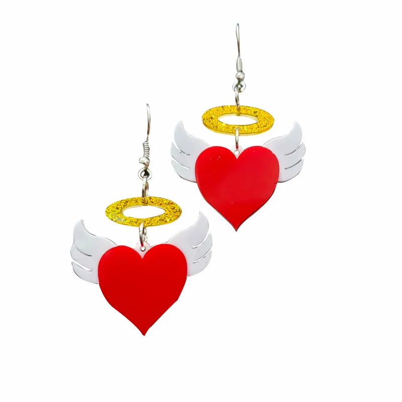 Fashion new love wing rhyme jewelry making and making fashion earrings charm zinc alloy wing pendant