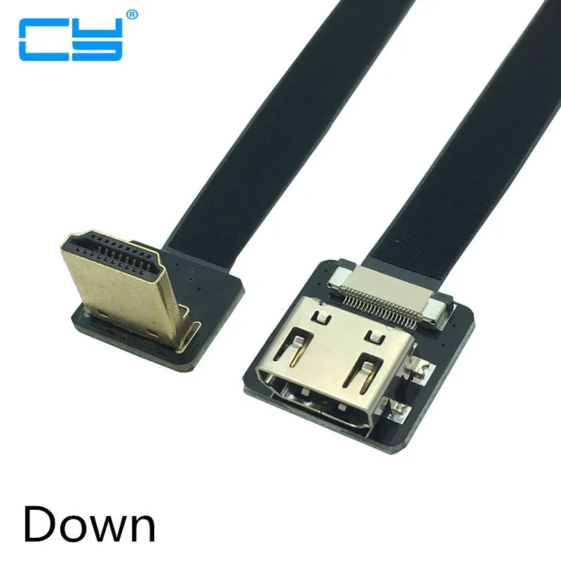 FPV Female to HD Male 90 Degree UP Down Adapter 5cm-80cm FPC Ribbon Flat Extension Cable Pitch 20pin Plug Connector