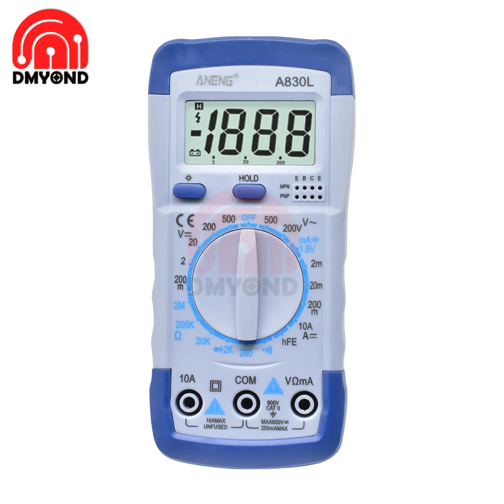 A830L Multimeter LCD Digital  AC DC Voltage Diode Freguency Multitester Current Tester Luminous Display with Buzzer Function