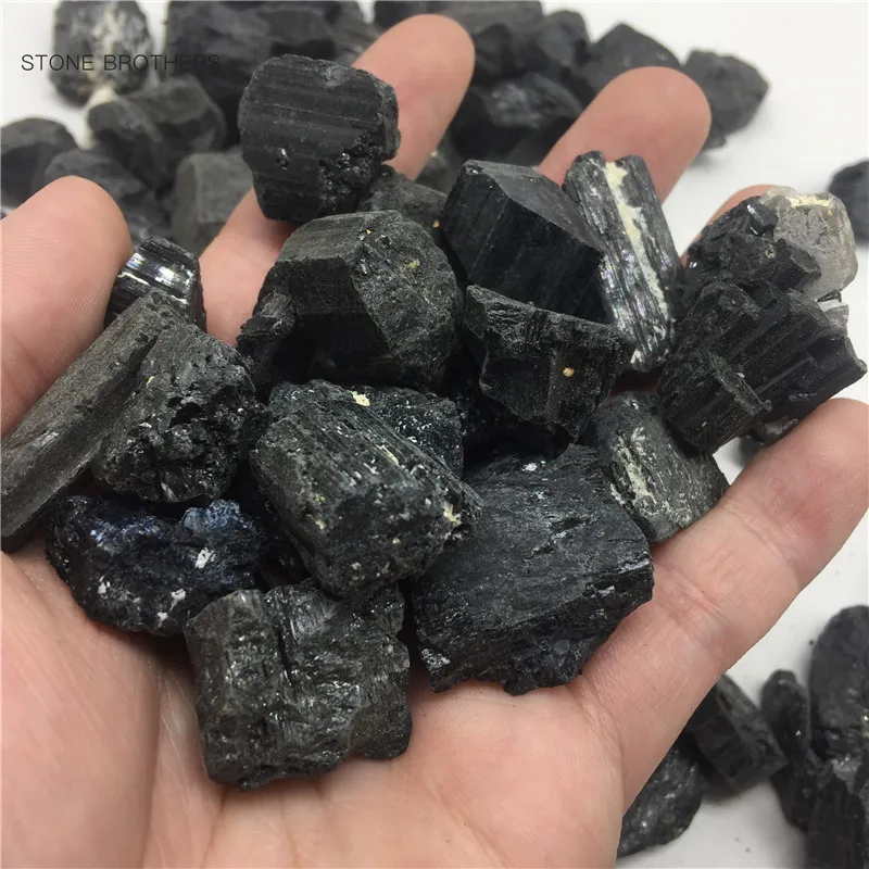 Natural Black Tourmaline Gravel Raw Gemstone Mineral Specimen Irregular Crystal Healing Advanced Collection Eliminate Magnetism