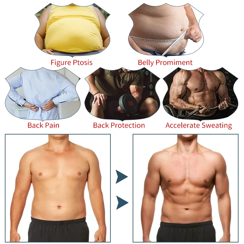 Shaper do corpo do suor dos homens colete para homens bodysuit mais magro sauna ternos shapewear compressão camisa superior cintura trainer treino ginásio