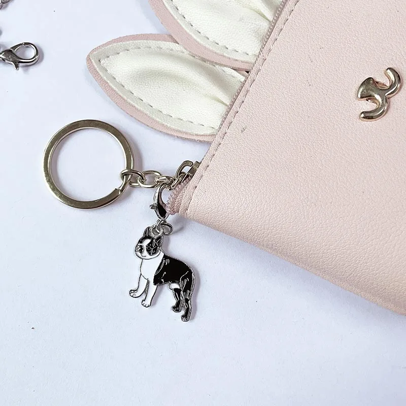 2PCS/LOT Pet dog Bag metal charm Pug  DIY Key Chain Animal enamel corgi dog charms for jewelry making earring pendant bracelet