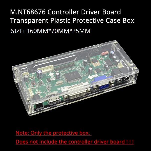 For TV M.NT68676 EDP 2AV AV driver board case box LED/LCD display controller board transparent plastic protective
