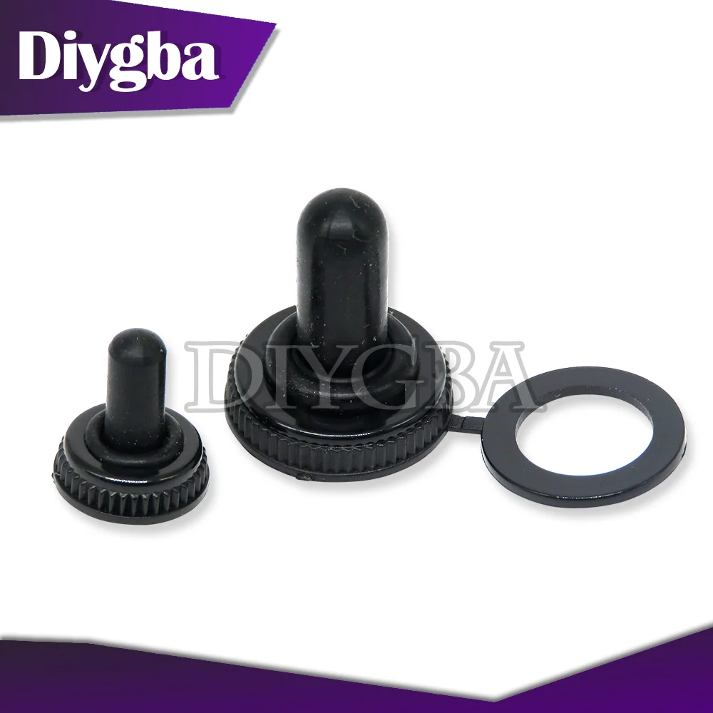 10PCS/LOT 12MM 6MM Toggle Switch Waterproof Rubber Resistance Cover Dust Cap Boot Black Tarpaulin