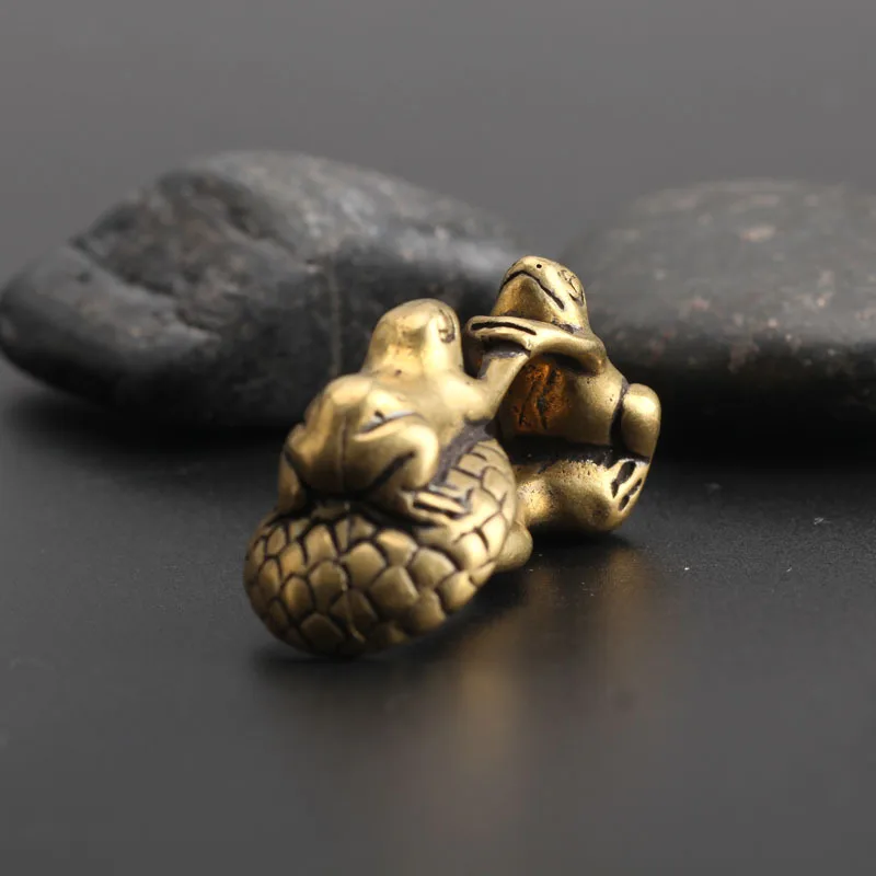 Antique Copper Handshake Frogs Miniatures Figurines Vintage Brass Animal Statue Small Ornaments Living Room Desk Decorations