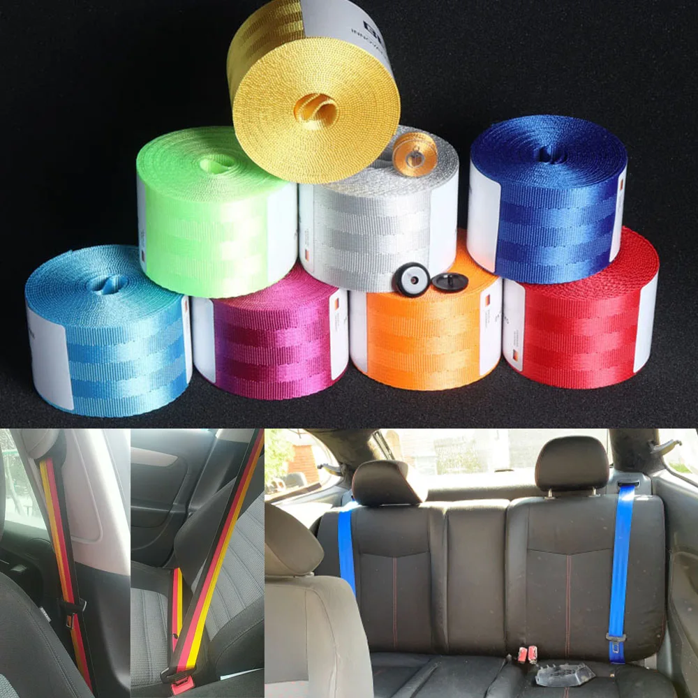 3.5M Auto Seat Belt Fabric Racing Car Modified Seat Safety Belts Harness Straps