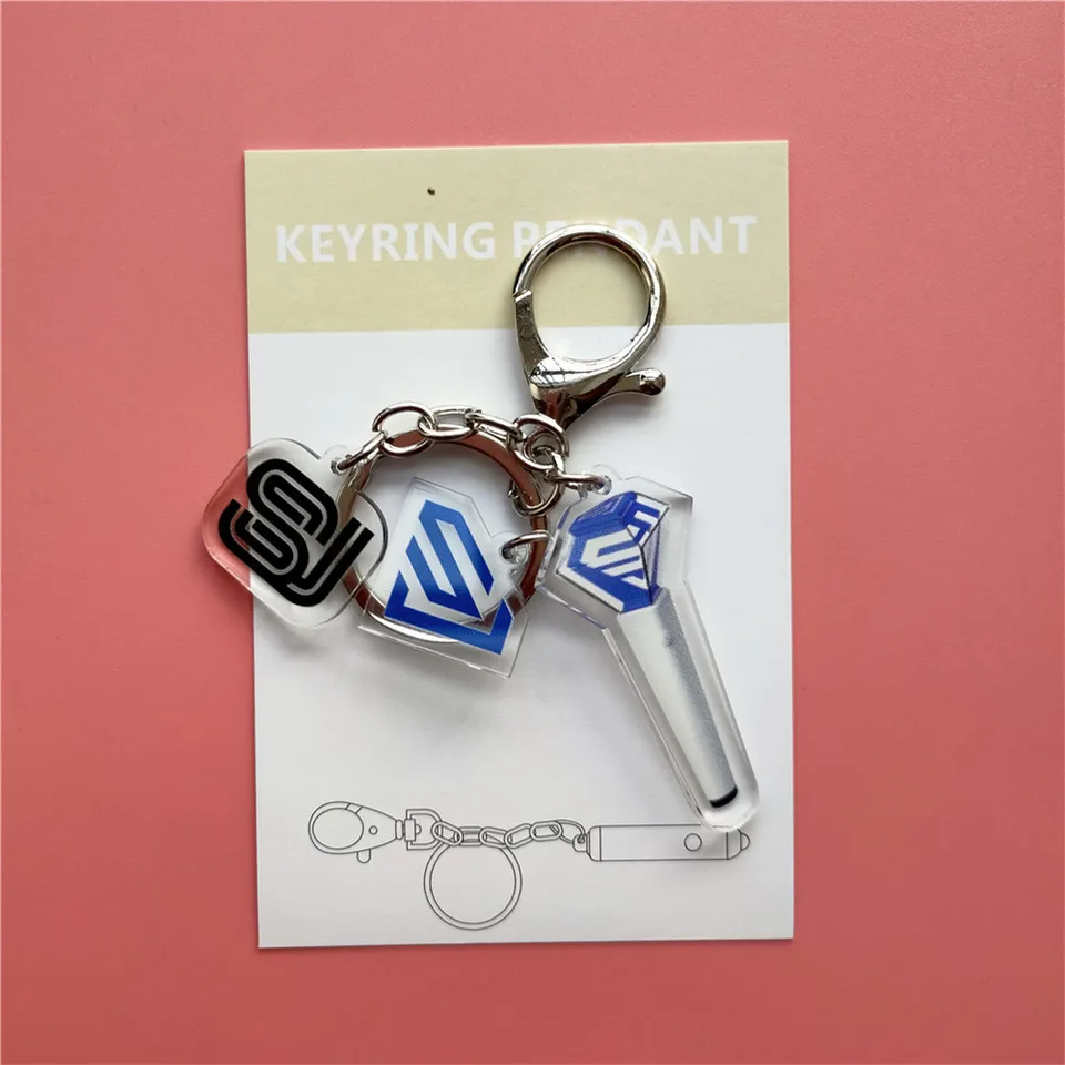 Super Junior SJ Acrylic Light Stick Keychain SJ SUPER CLAP Pendant