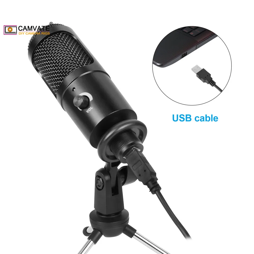 CAMVATE Professional USB Condenser Microphones With Tripod Stand For PC Laptop Gaming Singing Streaming Recording  Studio YouTub