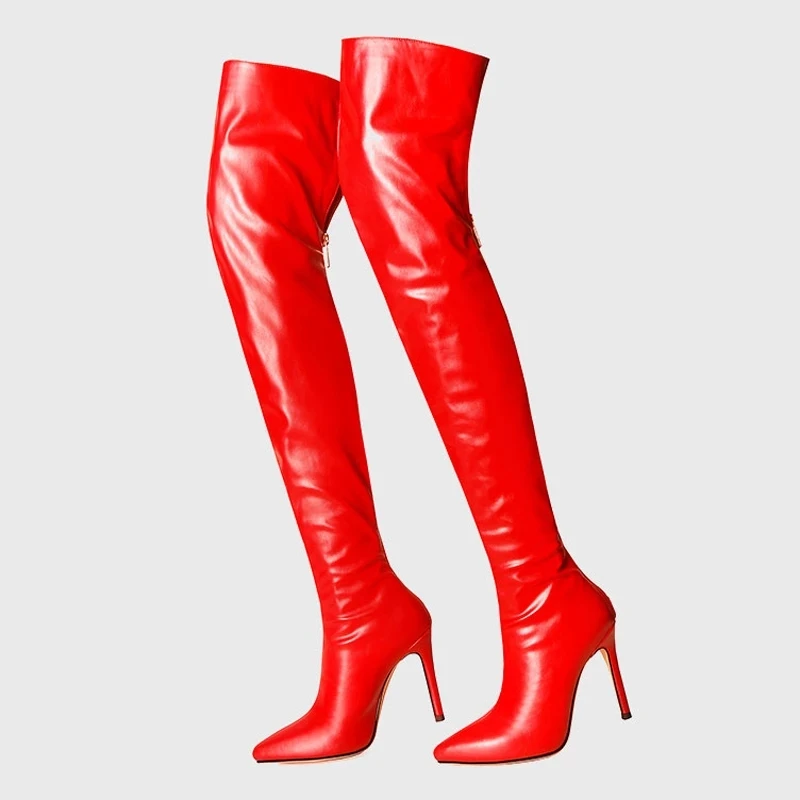 

2022 New Spring Fashion Over the knee High Boots Sexy High Heels Runway Trendy Shoes Woman Back Zipper Boots Big size 40-48