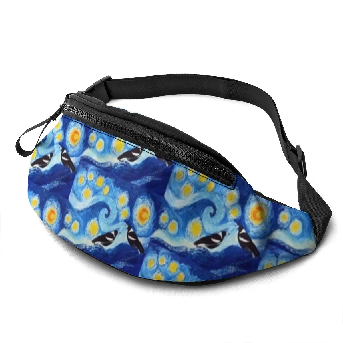 Van Gogh Starry Night Waist Bag Polyester Picture Waist Pack Women Jogging Bag