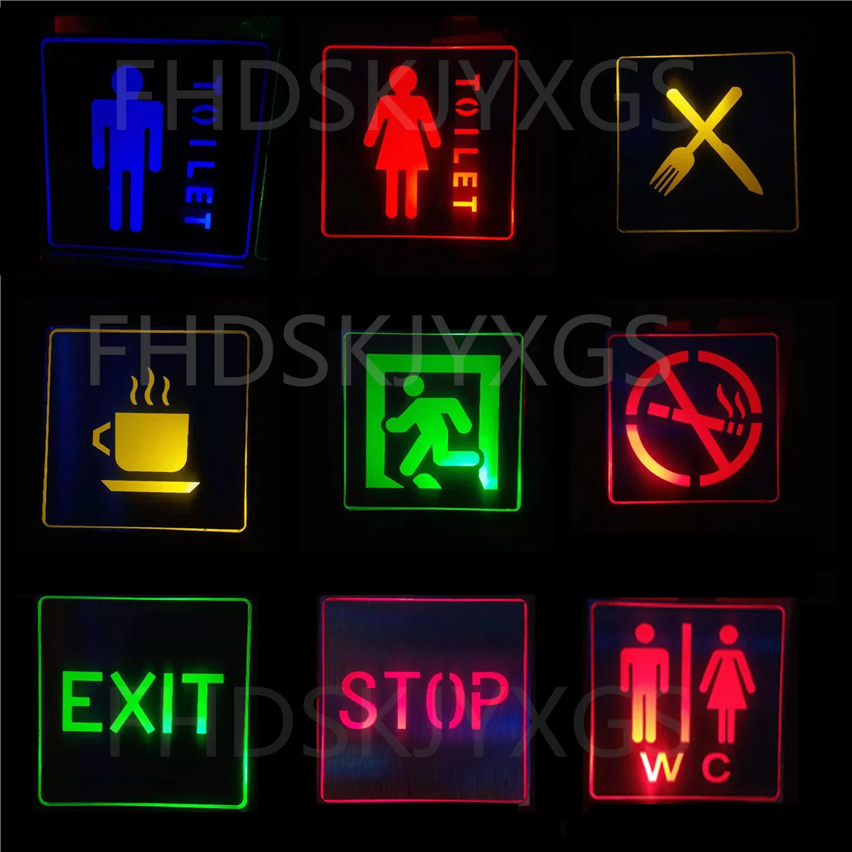 Ac220v Red Led WIFI Indicator Lights In Public Places Are Decorated With Emergency Exit Sign Lights Toilets Exit Warning Lights