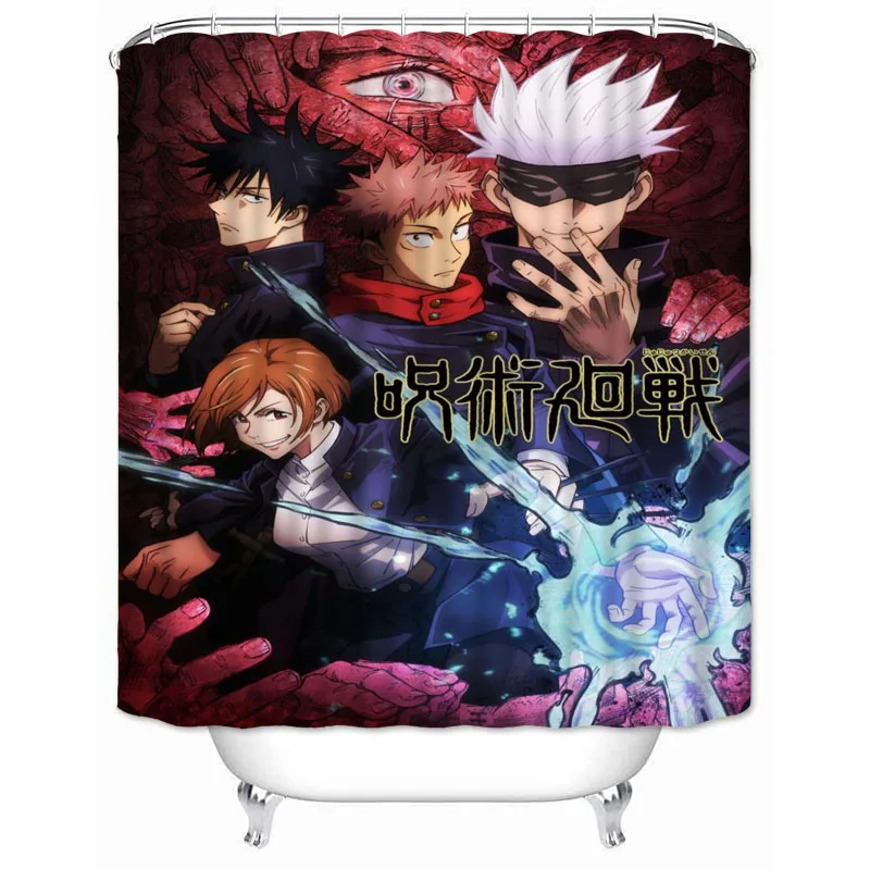 Musife Custom High Quality Jujutsu Kaisen Anime Shower Curtain Waterproof Bathroom Polyester Fabric Bathroom Curtain 12.28