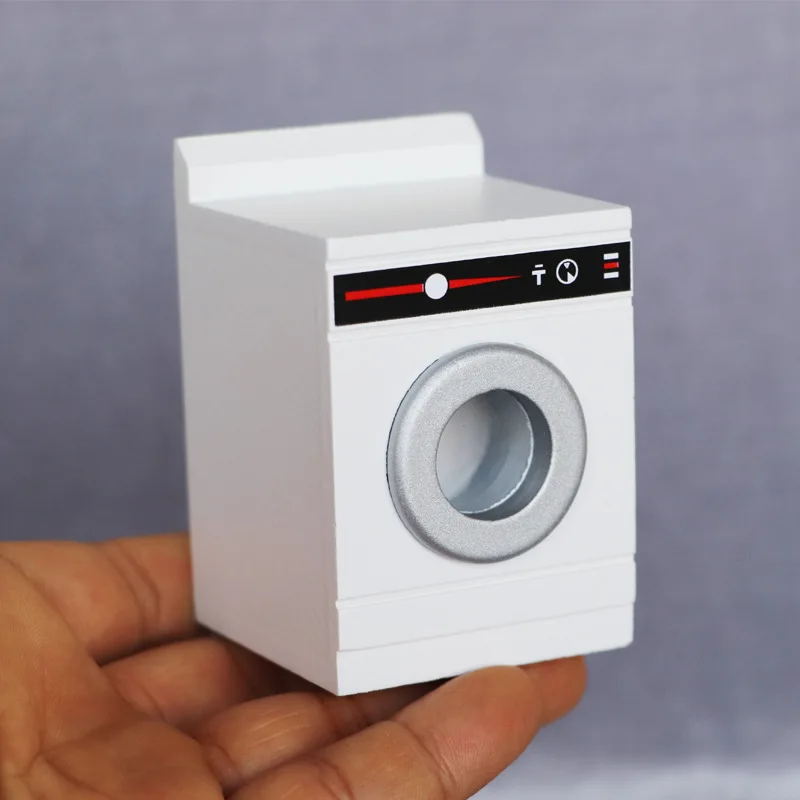 

1:12 Dollhouse White Washing Machine Kitchen Laundry Furniture Miniature Appliance For Ob11 Accessories