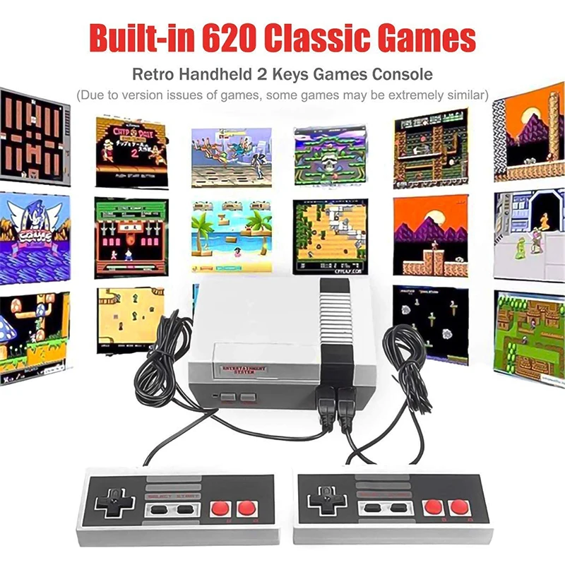 비디오 게임 콘솔 AV 출력 패밀리 TV 게임 콘솔 내장 620 클래식 게임 2 게임 패드 게임 플레이어